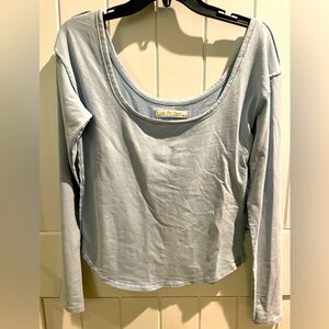 We the Free wide neck T-shirt? Light Blue.